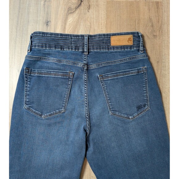Karl Lagerfeld Blue Jeans Size 6 Straight Leg Whiskered Stretch Designer Women's - Picture 6 of 10
